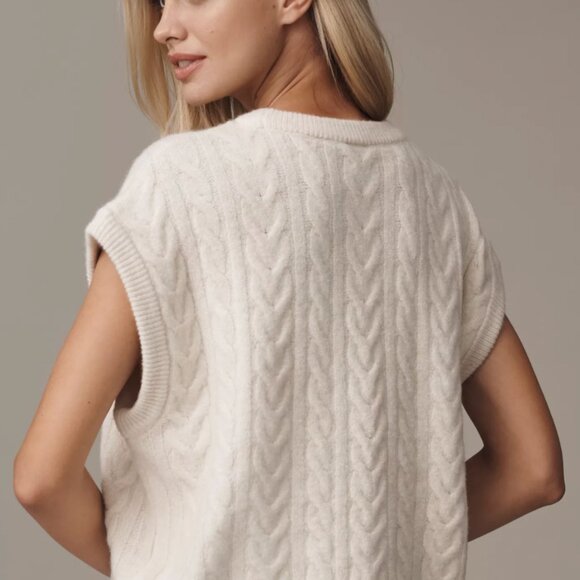 Anthropologie Cable Knit Style Vest - Picture 3 of 5